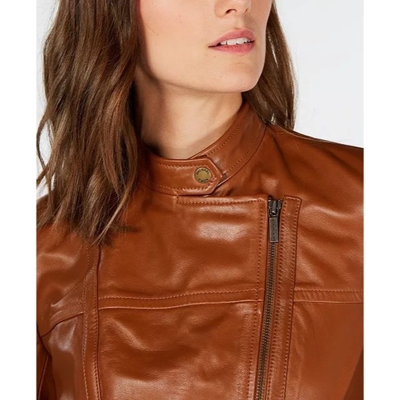4. NWT Michael Kors Leather Moto Jacket - Picture 5 of 7